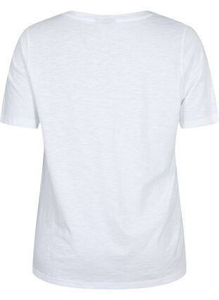 Zizzi Kortermet basic T-skjorte med V-hals, Hvit, Packshot image number 1