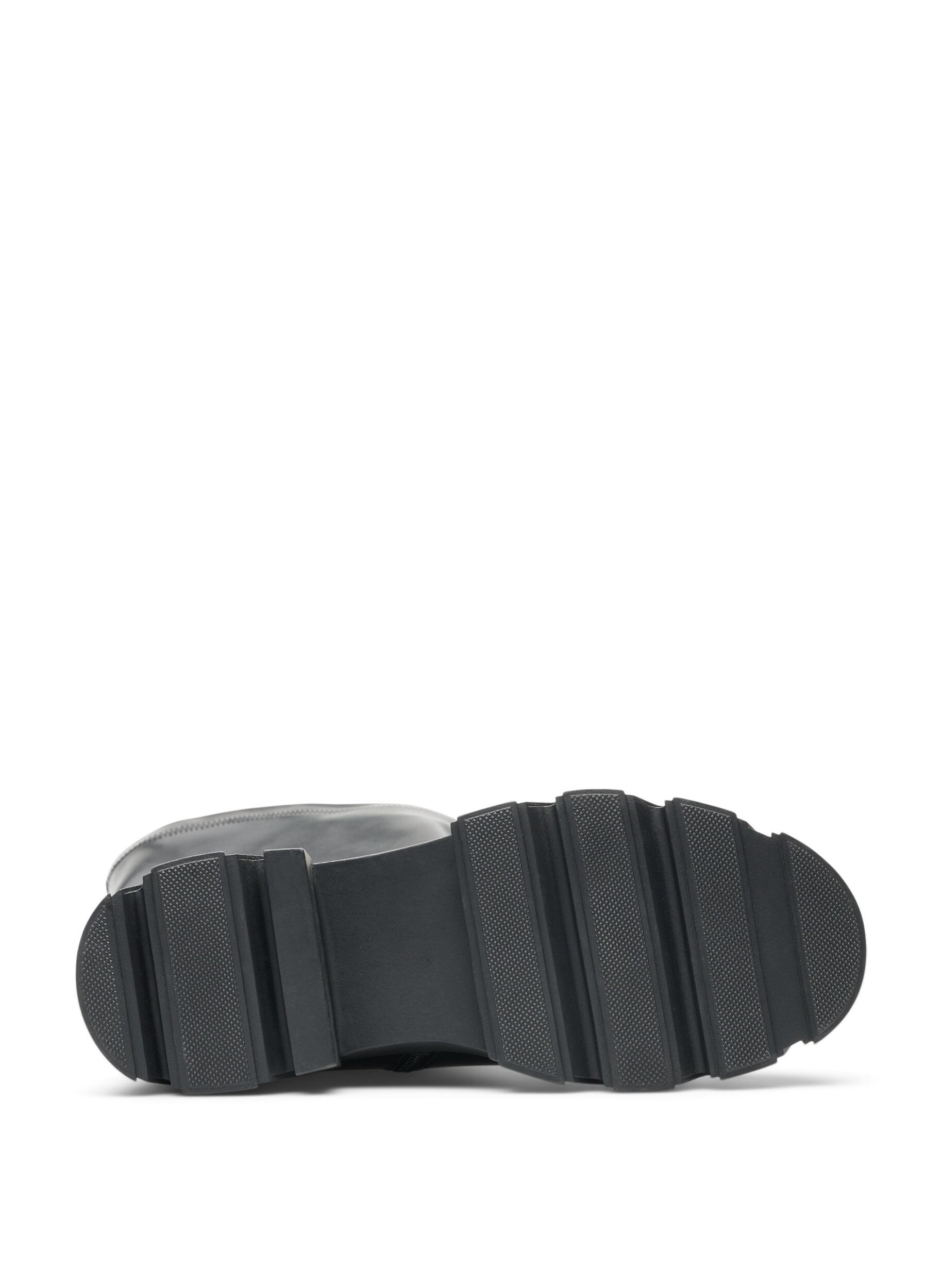 ZizziLang st&oslash;vel i imitert skinn med en tykk s&aring;le, Svart, Packshot image number 4