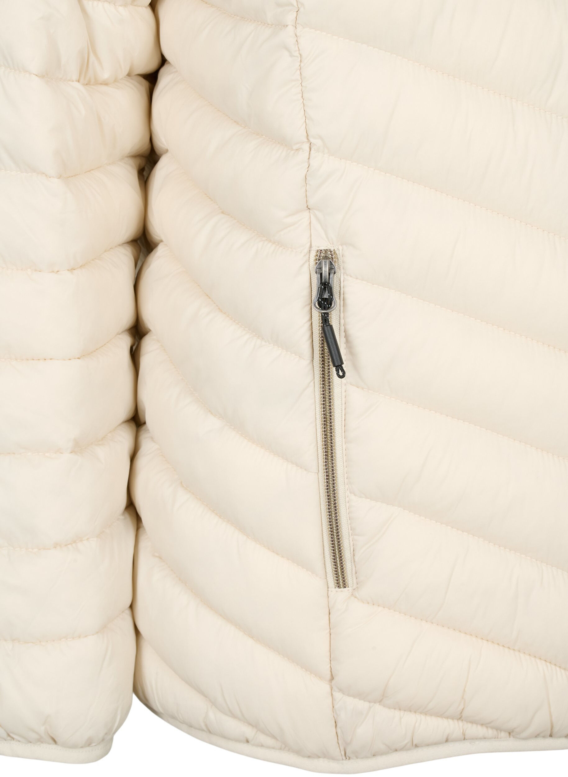 Zizzi Lett jakke med hette, Beige, Packshot image number 3