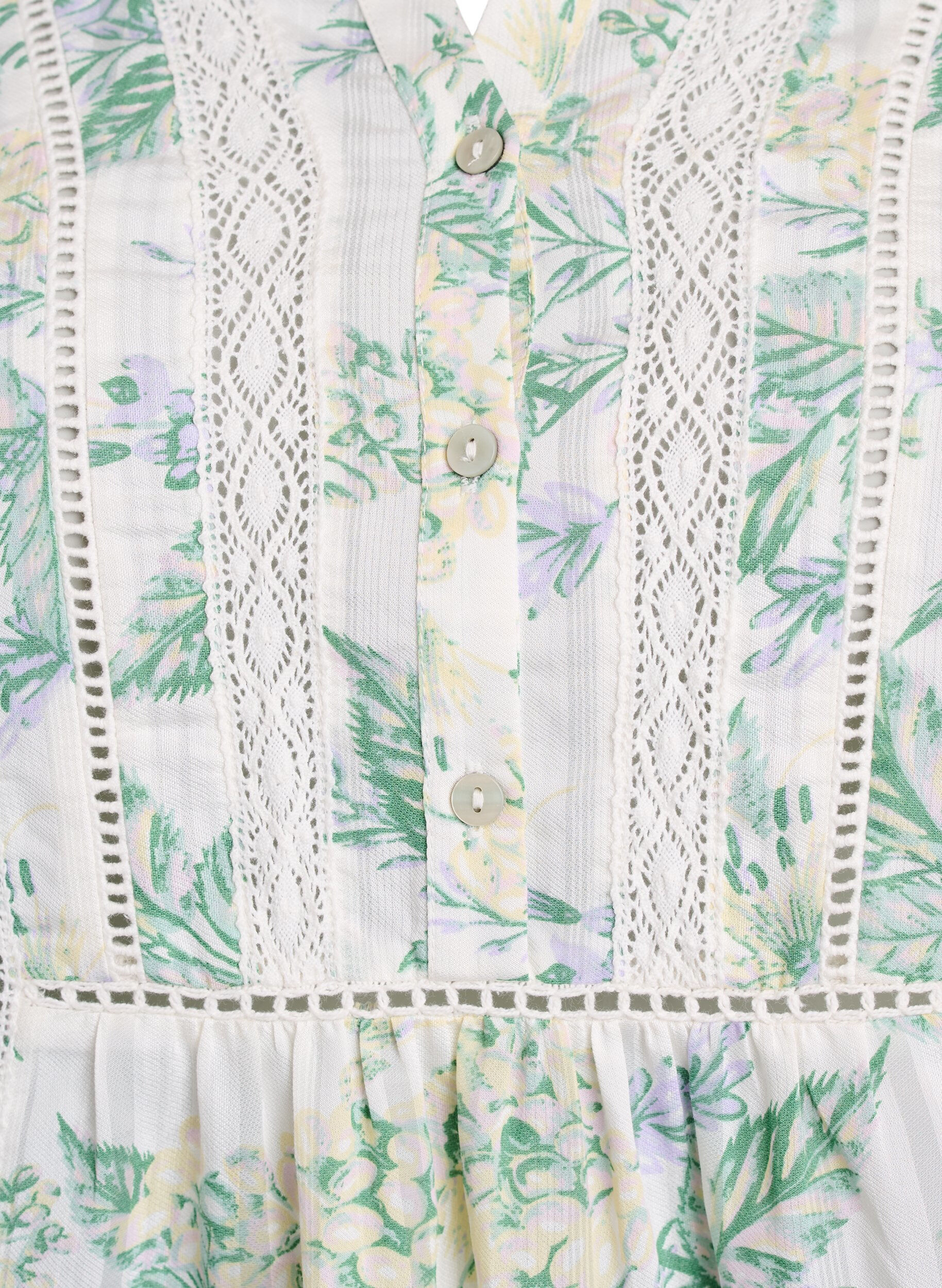 Zizzi Bluse med trykk og 1/2 ermer, Hvit, Packshot image number 2