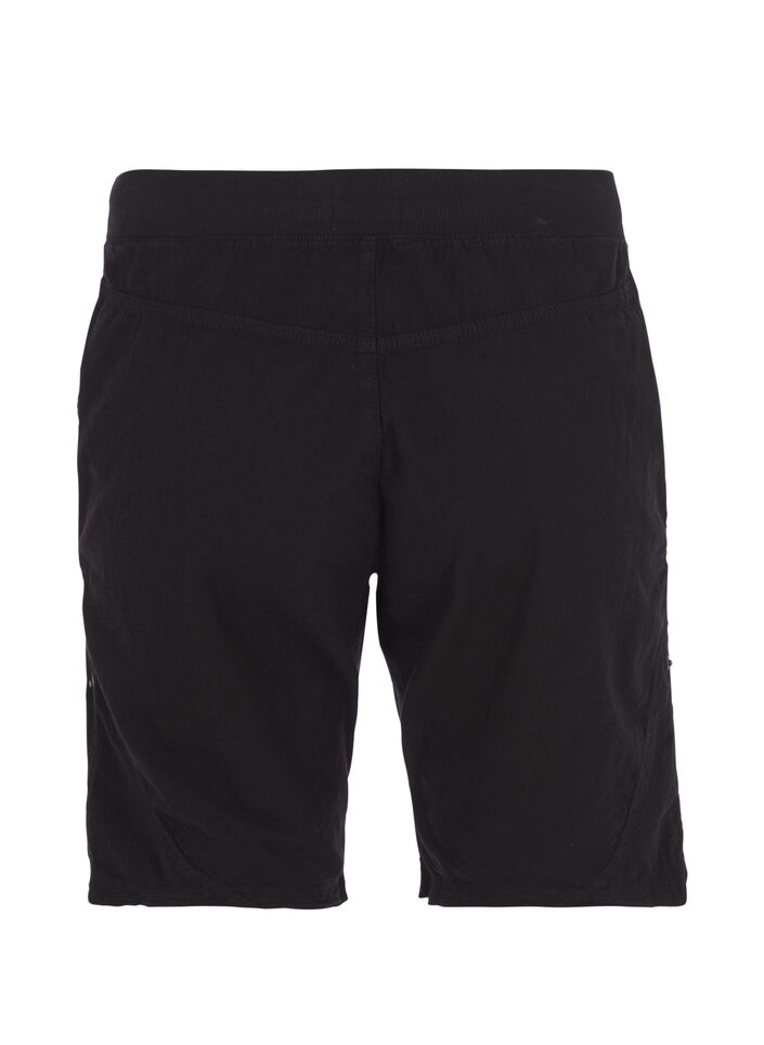 Løse shorts med lommer i bomull, Black, Packshot