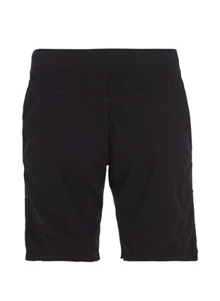 Løse shorts med lommer i bomull, Black, Packshot image number 1
