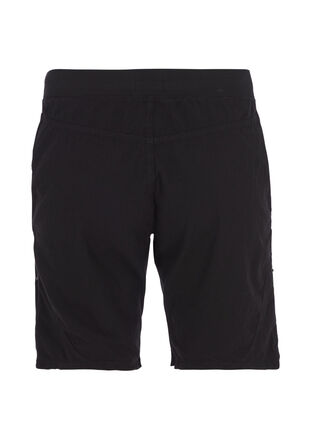 Zizzi Løse shorts med lommer i bomull, Svart, Packshot image number 1