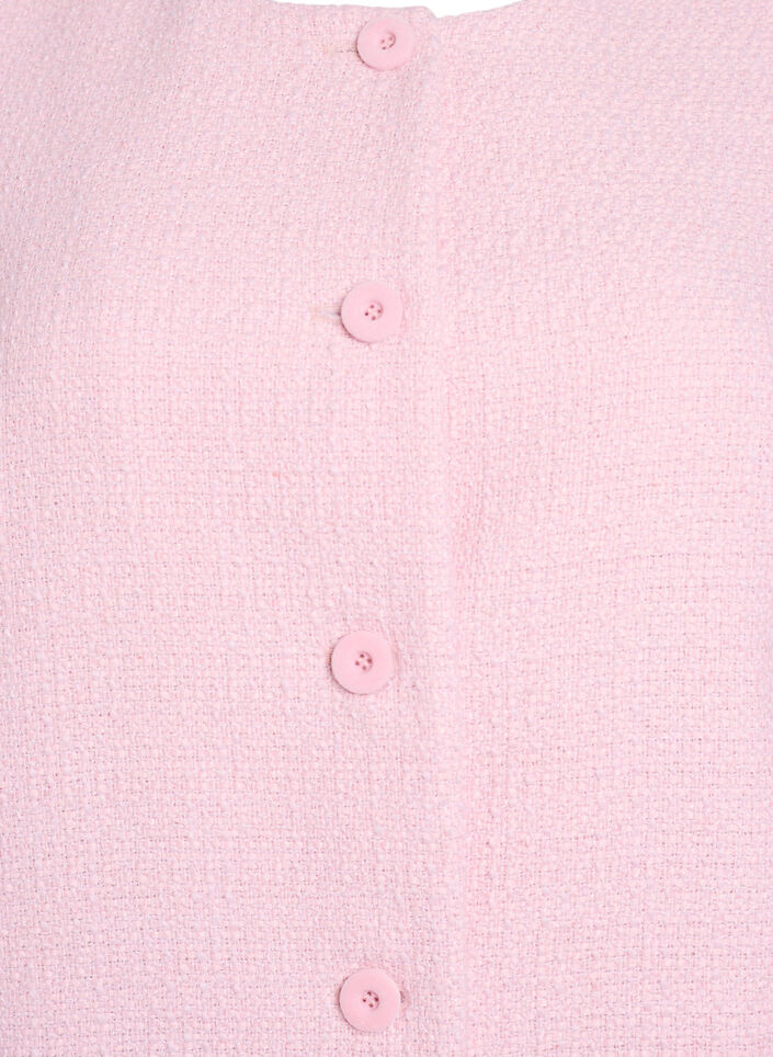 Boucl&eacute;-jakke med rysjedetaljer, Rosa, Packshot image number 2