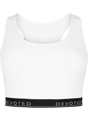 BH med en rund hals i bomull, B. White/Upper Font, Packshot image number 0