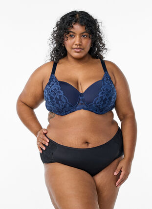 Zizzi Blonde-BH med formpressede skåler, Blå, Model image number 1