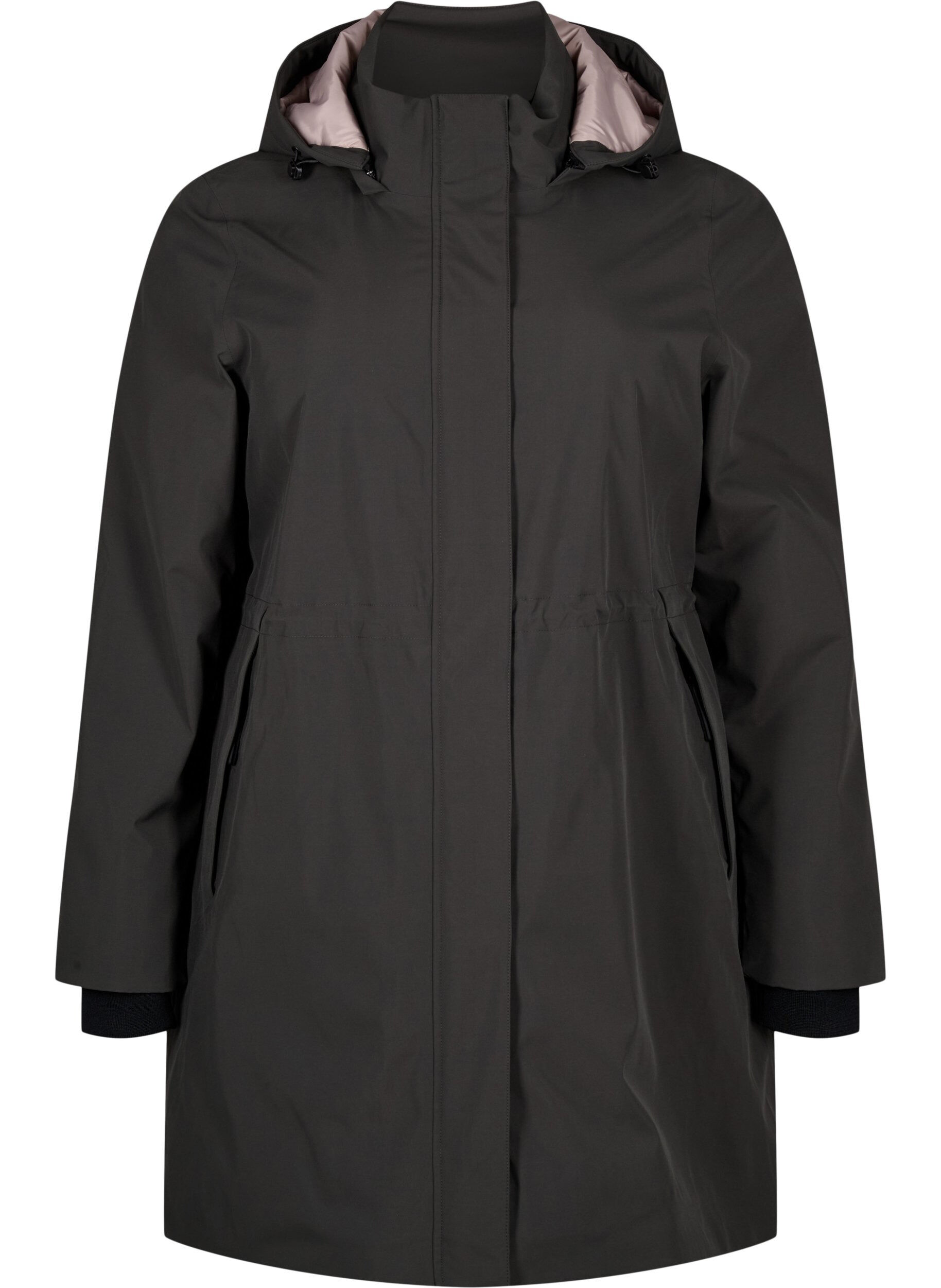 Zizzi Funksjonell parkas vinterjakke med hette, Raven, Packshot image number 0