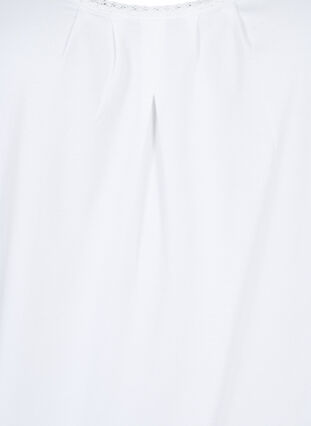 Bomullstopp med rund hals og blondekant, Bright White, Packshot image number 2