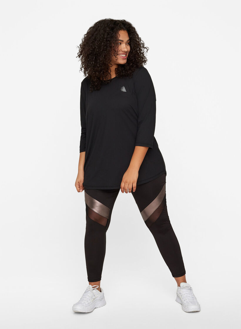 Treningsgenser med 3/4-ermer, Black, Model