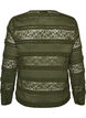 Bluse med blonder og lange ermer, Gr&oslash;nn, Packshot image number 1