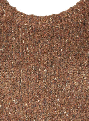Melert strikkegenser med ull, Mocha Bisque com, Packshot image number 2