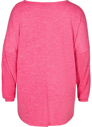 Løs bluse med lange ermer, Fandango Pink ASS, Packshot image number 1