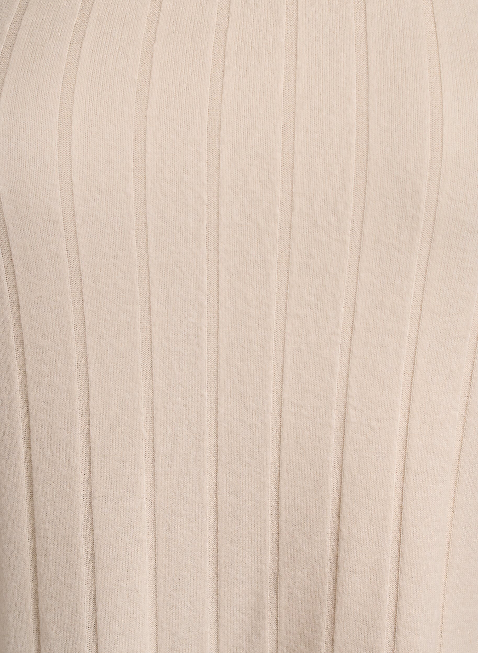 Zizzi Jerseybluse med firkantet hals og ribbet tekstur, Beige, Packshot image number 2