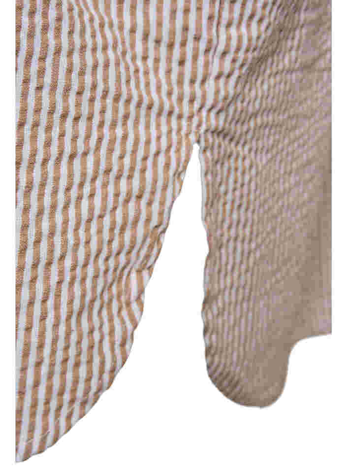 Stripete skjorte i bomull med 3/4-ermer, Natural Stripe, Packshot image number 3