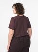 Basic T-skjorte i bomull med rund hals, Brun, Model image number 2