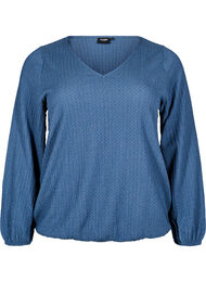 FLASH - Bluse med tekstur og lange ermer, Sargasso Sea