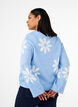Strikket bluse med blomster, Della R. Blue Comb, Model image number 1