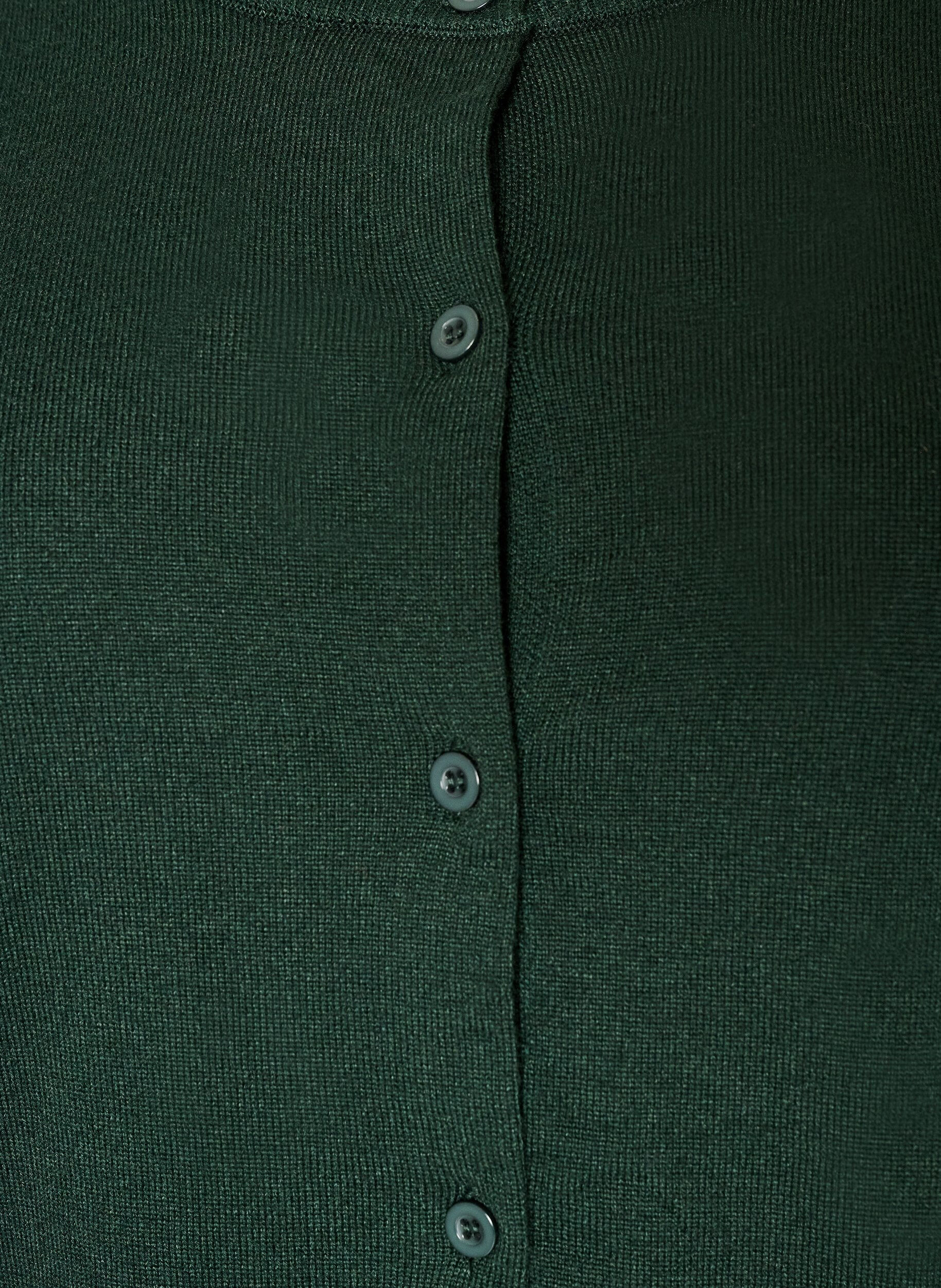 ZizziFinstrikket cardigan med rund hals, Gr&oslash;nn, Packshot image number 2
