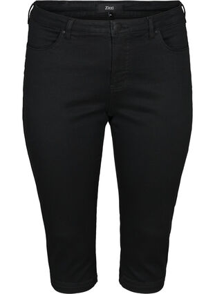 Zizzi Slim fit Emily caprijeans, Svart, Packshot image number 0