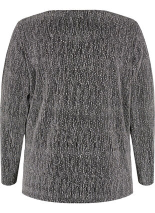 Zizzi Omslagslook glitter festtopp, Svart, Packshot image number 1