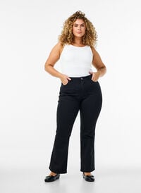 Ellen bootcut jeans med høy midje, Svart Ellen bootcut jeans med høy midje, Svart, Model