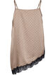 Stroppetopp med blonder og asymmetrisk kant, Beige, Packshot image number 1