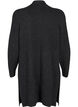 FLASH - Ribbestrikket cardigan med splitter, Dark Grey Melange, Packshot image number 1