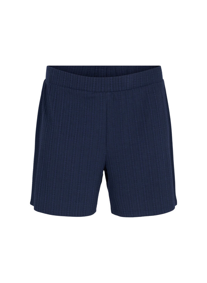 Løse shorts med struktur, Navy Blazer, Packshot image number 0