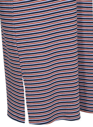 Stripete kjole med splitt, Mahogany/Navy Stripe, Packshot image number 3