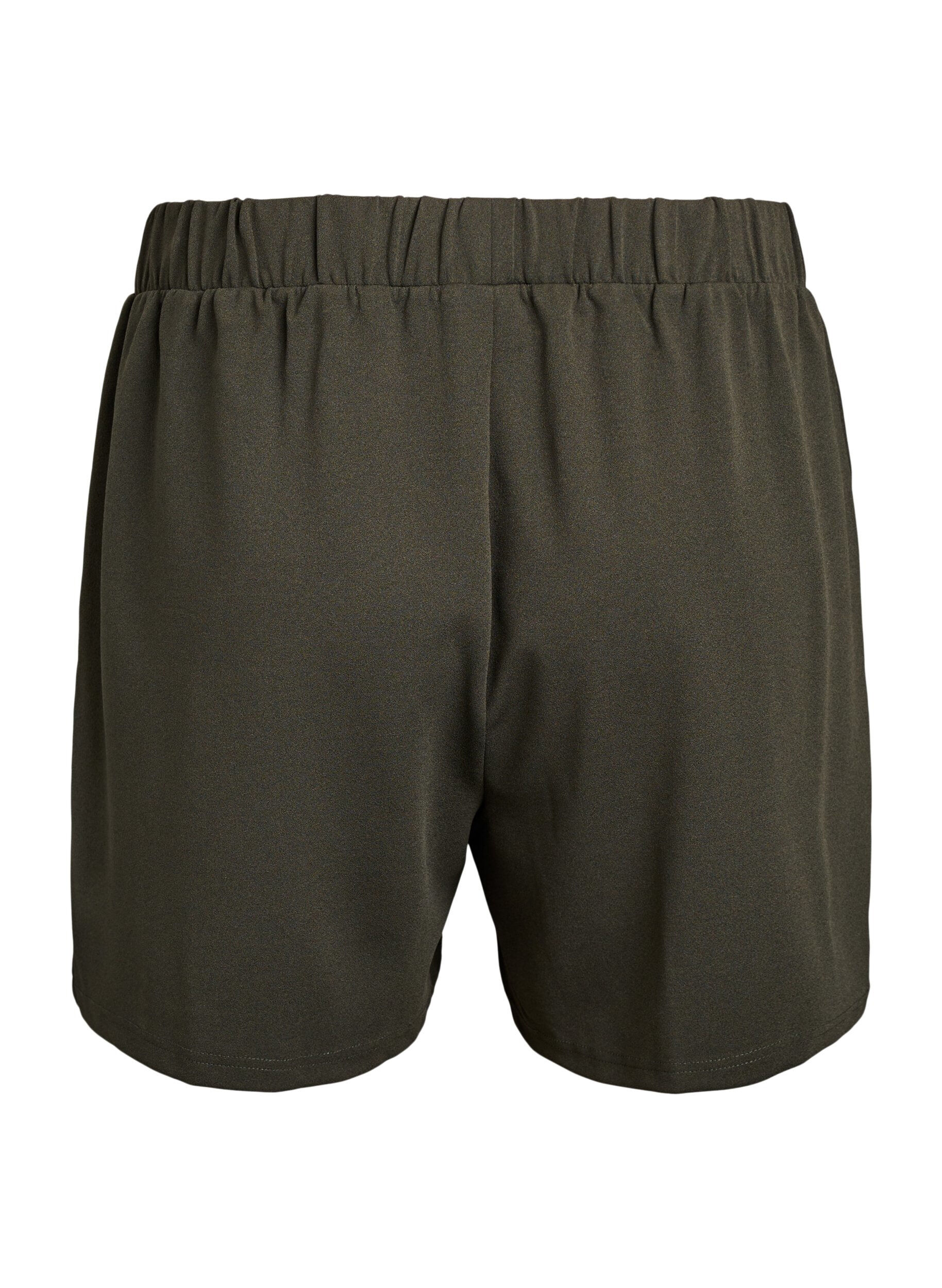 ZizziL&oslash;stsittende shorts med lommer, Gr&oslash;nn, Packshot image number 1