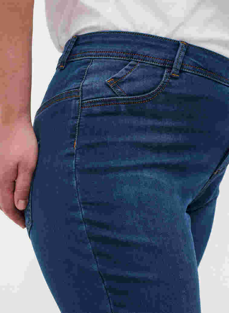 Ekstra slim Nille jeans med høyt liv, Blue d. washed, Model image number 3
