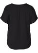Bluse med korte ermer og rund hals, Svart, Packshot image number 1