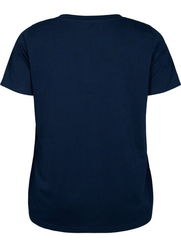 Kortermet T-skjorte med V-hals, Navy Blazer, Packshot image number 1