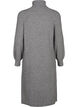 Lang strikket kjole med høy hals, Medium Grey Mel., Packshot image number 1