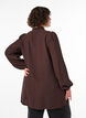Viskosetunika med volanger og knapper, Brun, Model image number 2