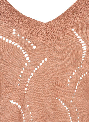 Mønstrete strikkegenser med ull, Burlwood mel, Packshot image number 2