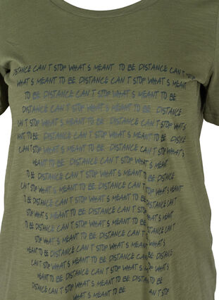 T-skjorte med trykk i organisk bomull, Thyme Melange, Packshot image number 2