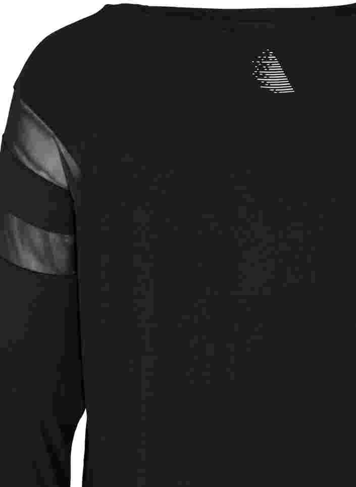 Treningsgenser med mesh, Black, Packshot image number 3