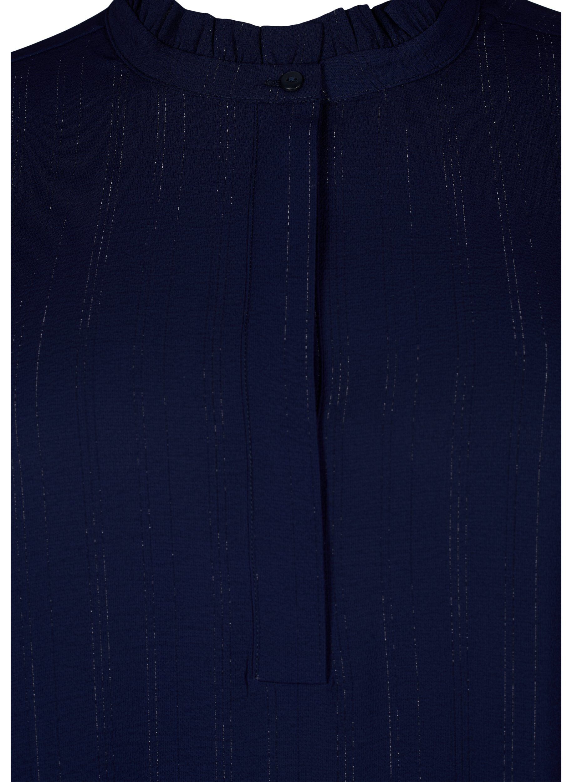 Zizzi Kort kjole med volanger og glitter, Bl&aring;, Packshot image number 2