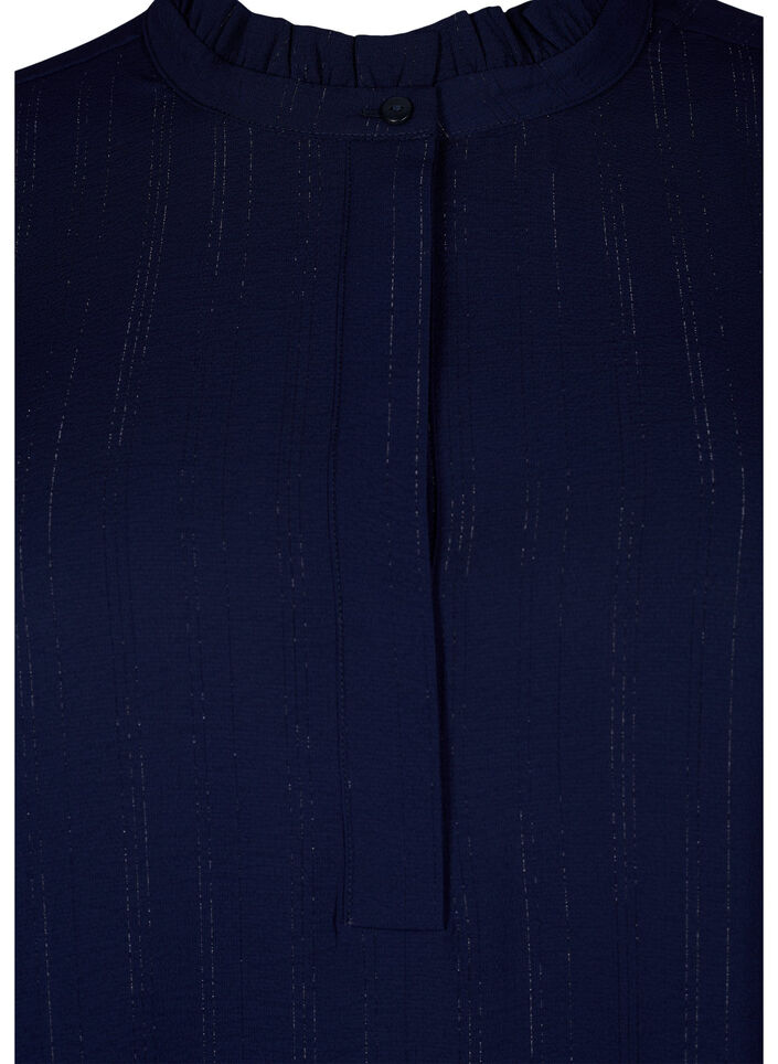 Kort kjole med volanger og glitter, Bl&aring;, Packshot image number 2