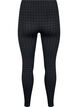 Sømløs leggings i houndstooth mønster, Black w. Dark Grey, Packshot image number 1