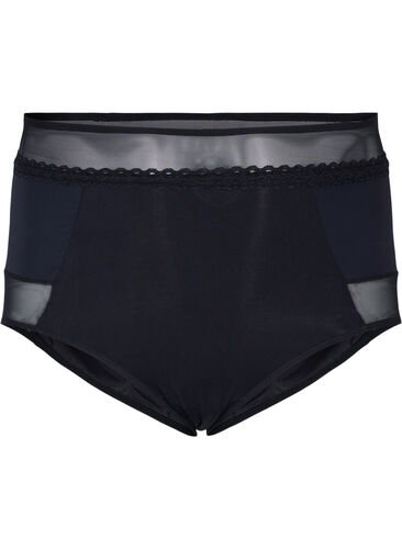 Truse med mesh og ekstra høyt liv, Black, Packshot image number 0