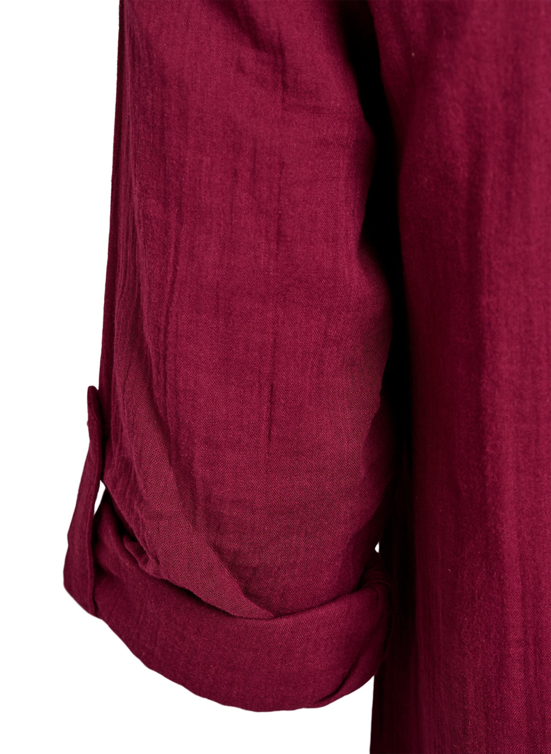 ZizziBomulds muslin-tunika med broderie anglaise, M&oslash;rk Bordeaux, Packshot image number 3