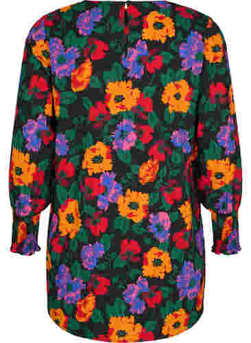 Blomstrete tunika med smock, Multi Flower AOP, Packshot image number 1