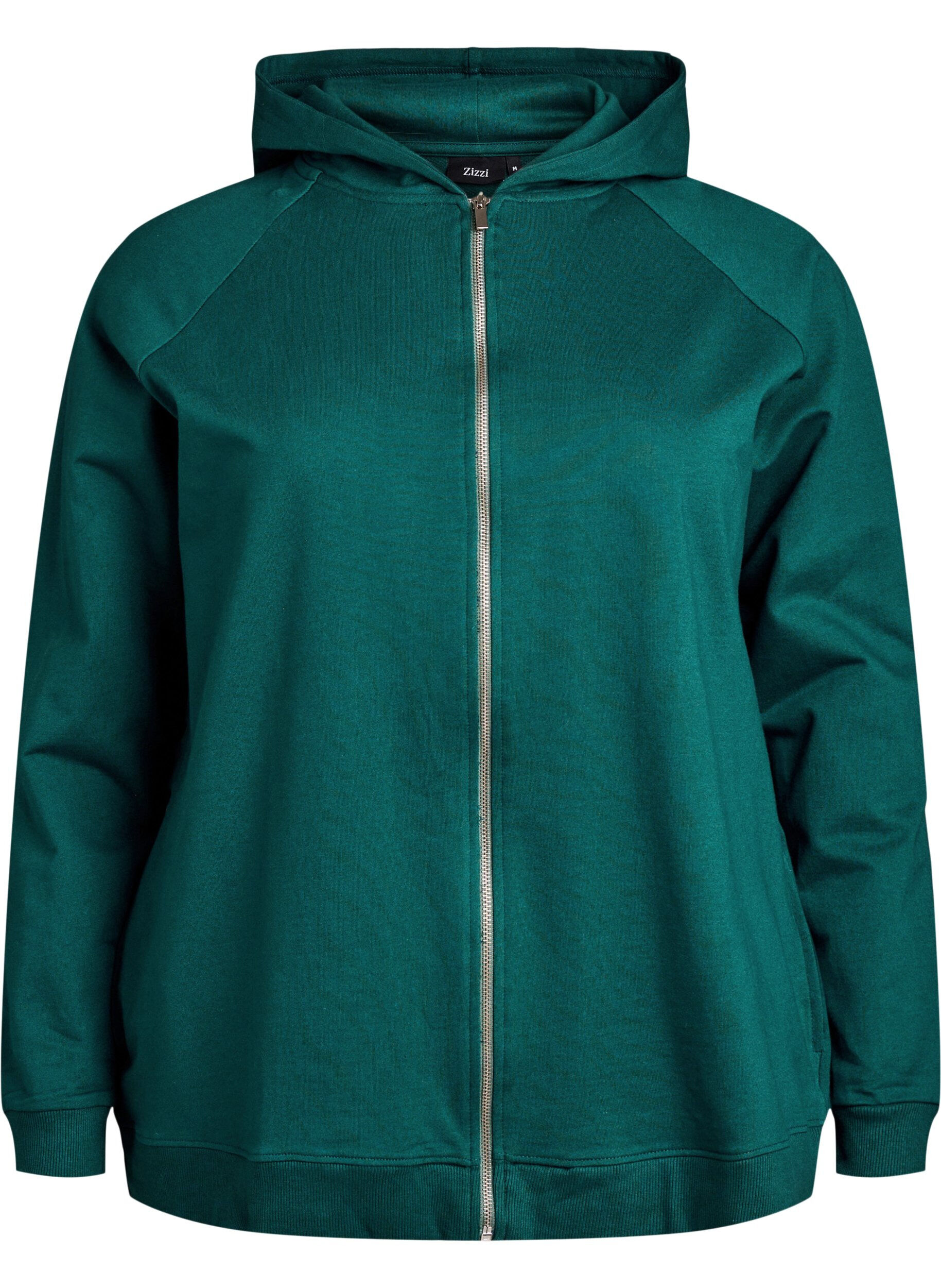 ZizziHettegenser med glidel&aring;s og trykk p&aring; ryggen, Gr&oslash;nn, Packshot image number 0