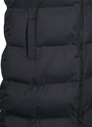 Zizzi Lang vest med lommer og toveis glidelås, Black, Packshot image number 3