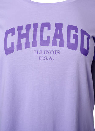 T-skjorte i bomull med tekst, Lavender W. Chicago, Packshot image number 2
