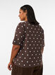 Kortermet strikkebluse med prikker, Brun, Model image number 2