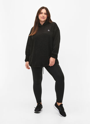 Sporty genser med hette, Black, Model image number 3