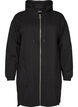 Lang hettegenser-cardigan med glidel&aring;s, Svart, Packshot image number 0